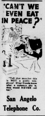 April 5, 1934
San Angelo Telephone Co. advertisement